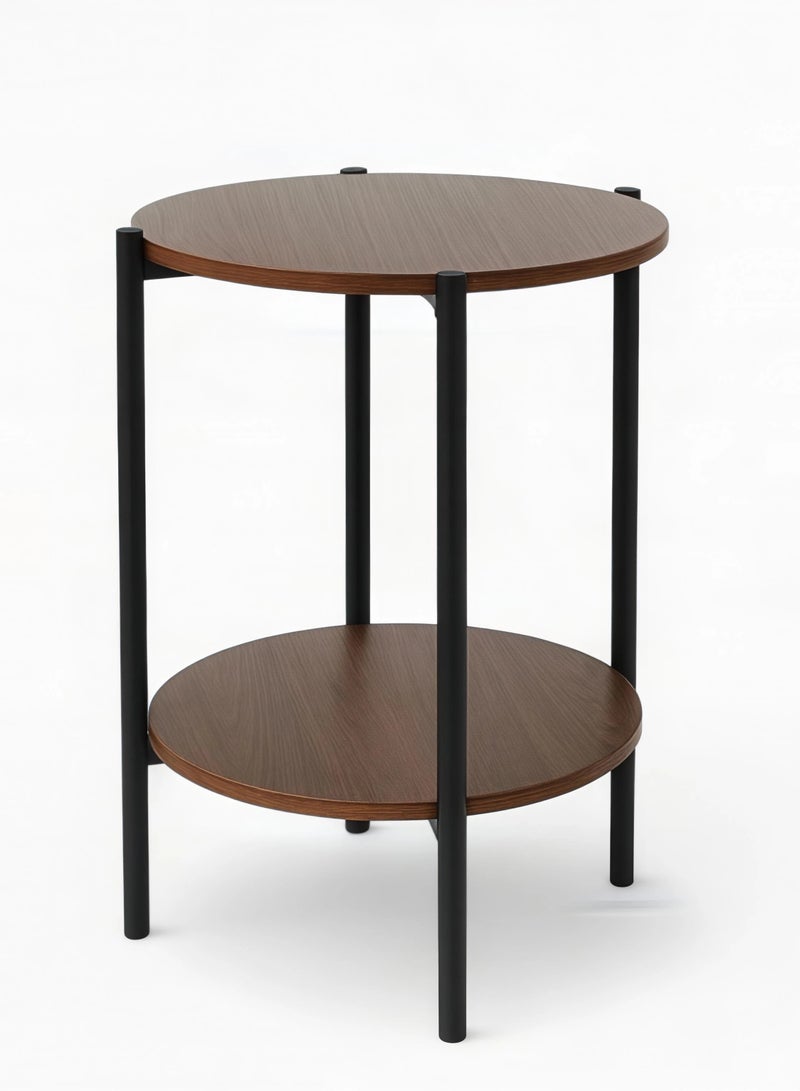 Concent Double Round Side Table – Modern Design with an Elegant Wood Finish - Image 1